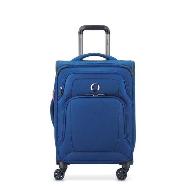 Delsey Optimax Lite 55cm Softcase 4 Double Wheel Expandable Cabin Luggage Trolley Blue - 00328580102T9