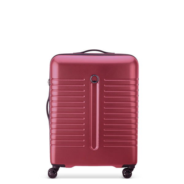 Delsey Iroise 65cm Hardcase 4 Double Wheel Medium Check-In Luggage Trolley Red - 00379281004