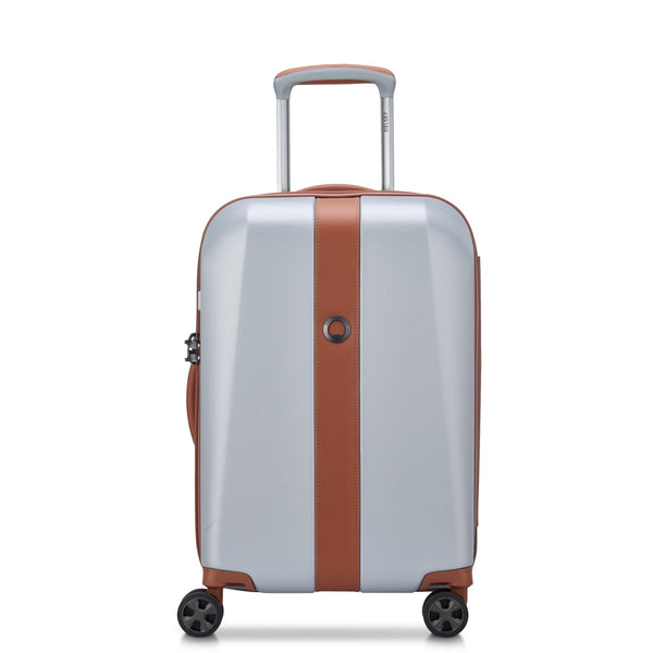 Delsey Promenade Hard 2.0 55cm Hardcase 4 Double Wheel Expandable Cabin Luggage Trolley Silver - 00208880111