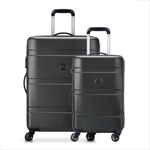 Delsey Airship 2.0 2Piece SET 4 Double Wheel Cabin & Check-In Luggage Trolley  Black - 3219110519365