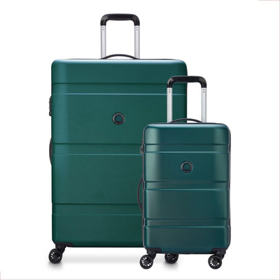 Delsey Airship 2.0 2Piece SET 4 Double Wheel Cabin & Check-In Luggage Trolley  Green - 3219110519372