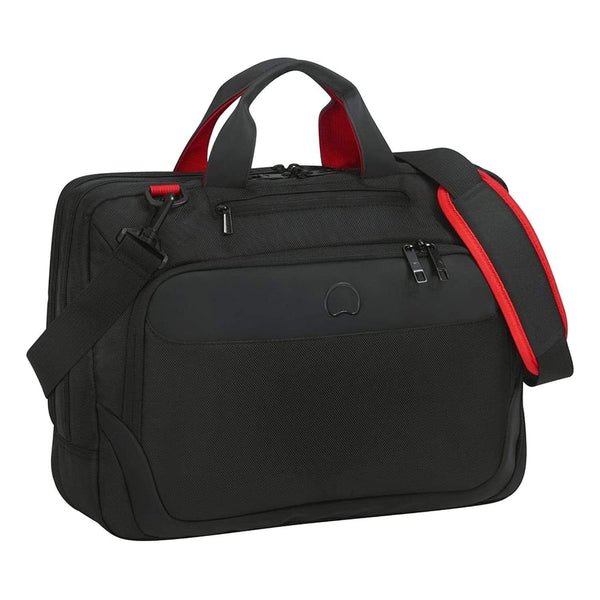 Delsey Parvis Plus 2 Compartment PC Protection Satchel - Black - 00394416100 BLK - Jashanmal Home